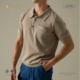 EVERYDAY SUMMER KNIT POLO SHIRT-LATTE