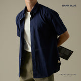 PEYTON LINEN SHIRT - DARK BLUE