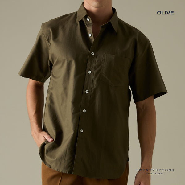 PEYTON LINEN SHIRT - OLIVE