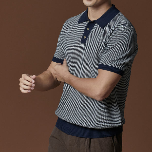 BRODY KNIT POLO - NAVY