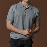 ASHTON KNIT POLO - GREY