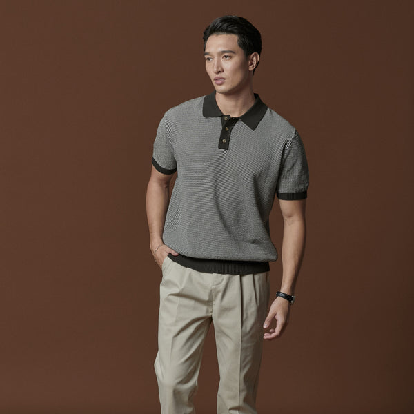 BRODY KNIT POLO - GREEN