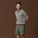 BRODY KNIT POLO - BROWN