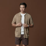 COLLIN KNIT SHIRT - BROWN