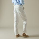 COLTER SINGLE PLEAT TROUSERS - WHITE