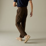 COLTER SINGLE PLEAT TROUSERS - BROWN