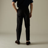 COLTER SINGLE PLEAT TROUSERS - BLACK