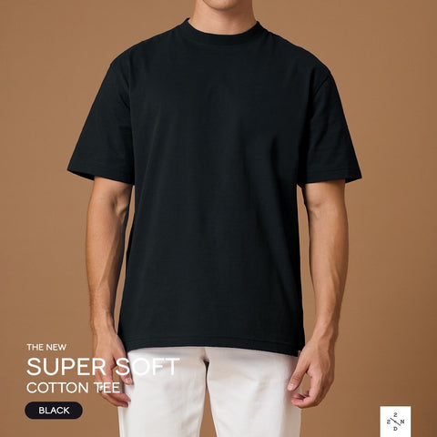 THE NEW SUPER SOFT COTTON TEE - BLACK