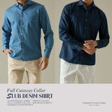 SLUB DENIM SHIRT - DARK BLUE