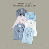 WRINKLE FREE BTD DRESS SHIRT - BLUE (Slim Fit)