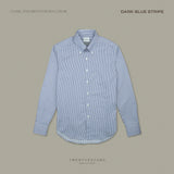 WRINKLE FREE BTD DRESS SHIRT - DARK BLUE STRIPE (Slim Fit)