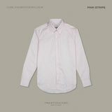 WRINKLE FREE BTD DRESS SHIRT - PINK STRIPE (Slim Fit)