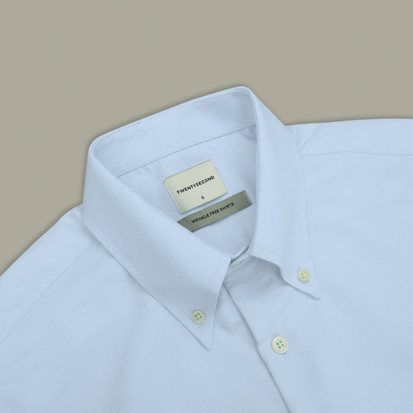 WRINKLE FREE BTD DRESS SHIRT - BLUE (Slim Fit)