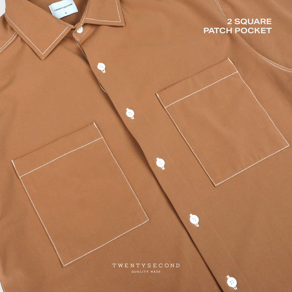 BART SHORT SLEEVES SHIRT - BROWN