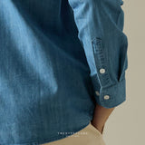 SLUB DENIM SHIRT - LIGHT BLUE