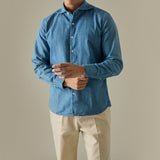 SLUB DENIM SHIRT - LIGHT BLUE