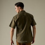 PEYTON LINEN SHIRT - OLIVE