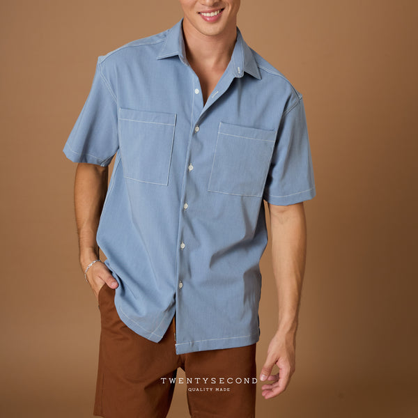 BART SHORT SLEEVES SHIRT - BROWN