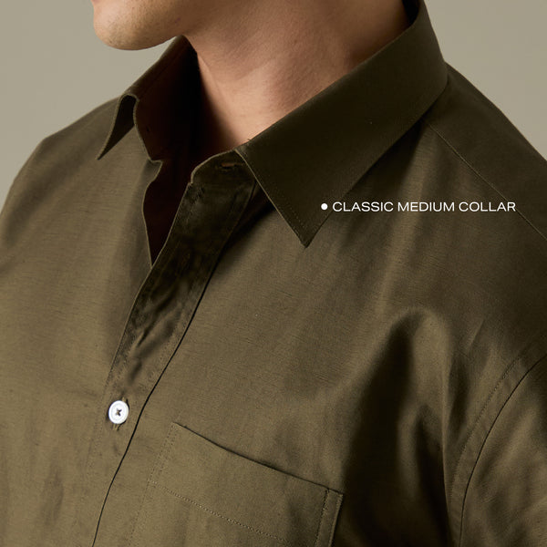 PEYTON LINEN SHIRT - OLIVE