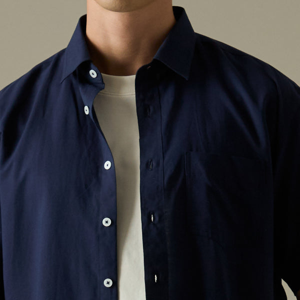 PEYTON LINEN SHIRT - DARK BLUE