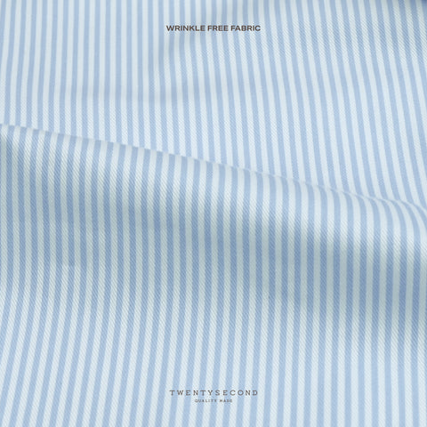 WRINKLE FREE BTD DRESS SHIRT - BLUE STRIPE (Slim Fit)