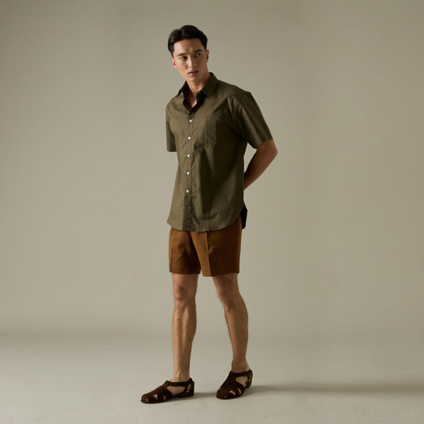 PEYTON LINEN SHIRT - OLIVE