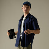 PEYTON LINEN SHIRT - DARK BLUE