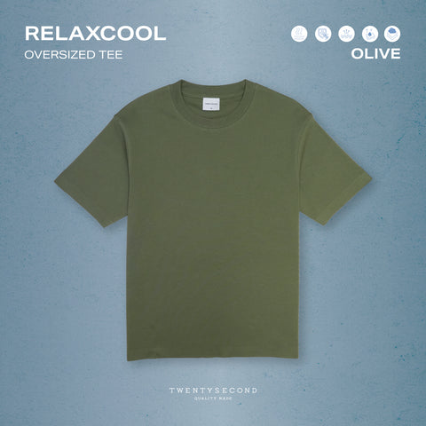 RELAXCOOL SEAMLESS OVERSIZED TEE - OLIVE