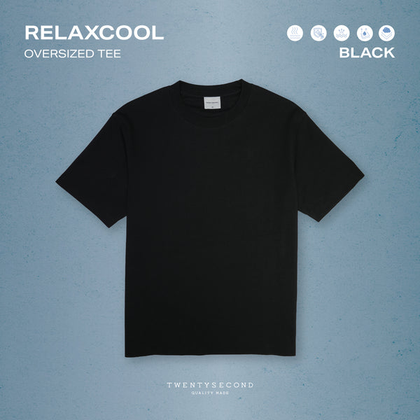 RELAXCOOL SEAMLESS OVERSIZED TEE-BLACK