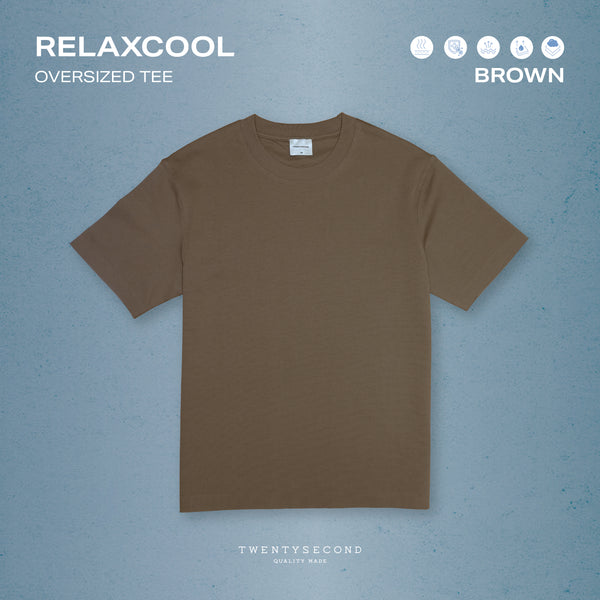 RELAXCOOL SEAMLESS OVERSIZED TEE - BROWN