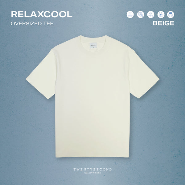 RELAXCOOL SEAMLESS OVERSIZED TEE-BEIGE