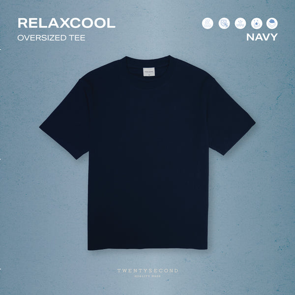 RELAXCOOL SEAMLESS OVERSIZED TEE - NAVY