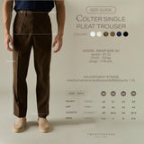 COLTER SINGLE PLEAT TROUSERS - BROWN