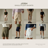 JOSH SINGLE PLEAT SHORTS - BEIGE