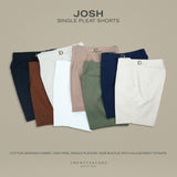 JOSH SINGLE PLEAT SHORTS - BEIGE