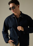 FULL-ZIP HARRINGTON JACKET - NAVY