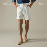 JOSH SINGLE PLEAT SHORTS - WHITE