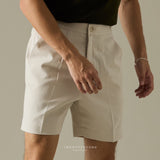 JOSH SINGLE PLEAT SHORTS - GREY