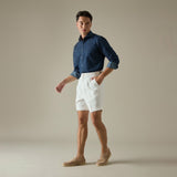 JOSH SINGLE PLEAT SHORTS - WHITE