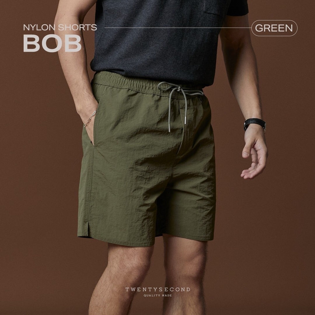 BOB NYLON SHORTS - OLIVE