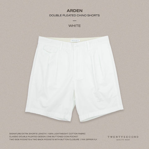 ARDEN PLEATED SHORTS - WHITE