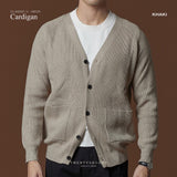 V-NECK CARDIGAN - KHAKI