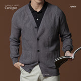 V-NECK CARDIGAN - GREY