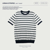 URBAN STRIPED KNIT TEE - WHITE