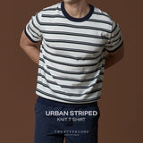 URBAN STRIPED KNIT TEE - WHITE