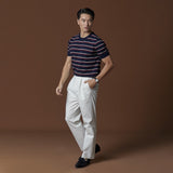 URBAN STRIPED KNIT TEE - NAVY