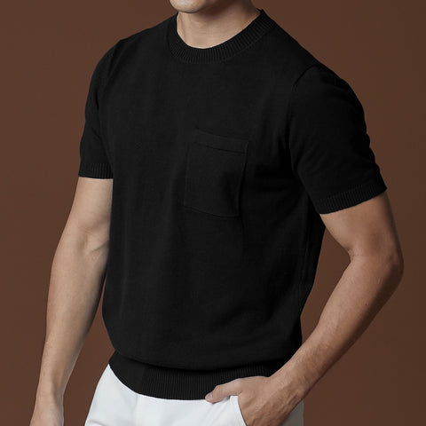 ASHTON KNIT POLO - BROWN