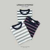 URBAN STRIPED KNIT TEE - WHITE