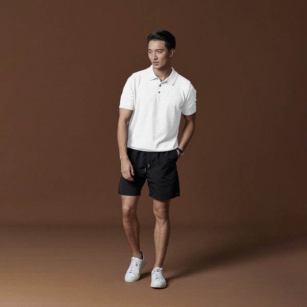 ASHTON KNIT POLO - WHITE