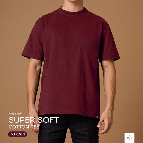 THE NEW SUPER SOFT COTTON TEE - MAROON